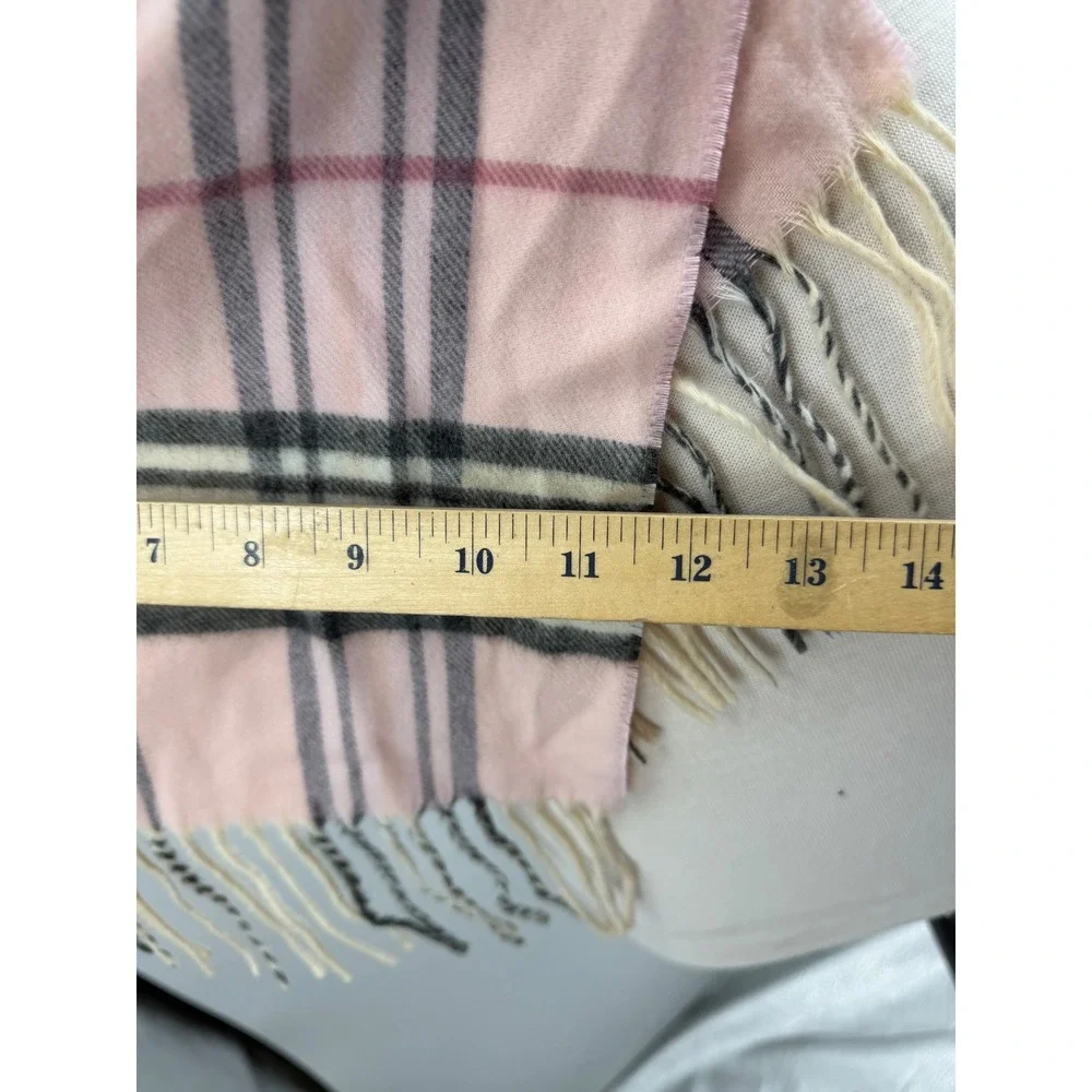 Unbranded Plaid Check Scarf Womens OS Pink Fringe Soft Lightweight Wrap